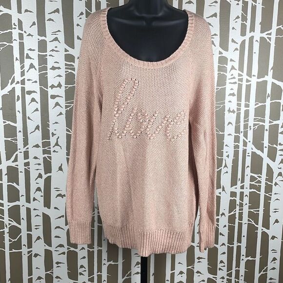 Torrid Love Script Sweater Blush Pink 18/20 2X - Picture 1 of 7